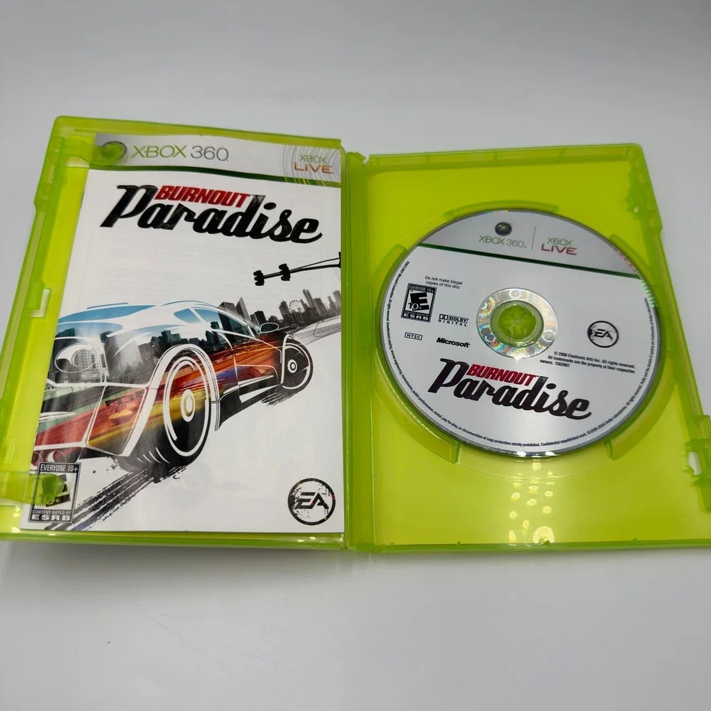 Burnout Paradise Xbox 360 CIB Complete with Manual EA Games Racing 2008 TESTED